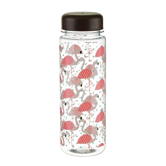 Tropical Flamingo Clear Water Bottle