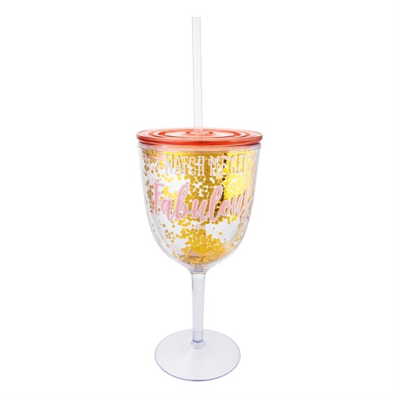 Prosecco Party Drinking Cup With Straw