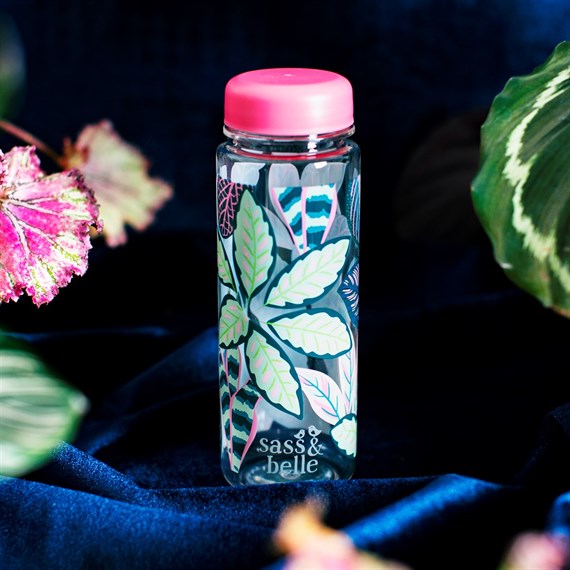 Variegated Leaves Clear Water Bottle