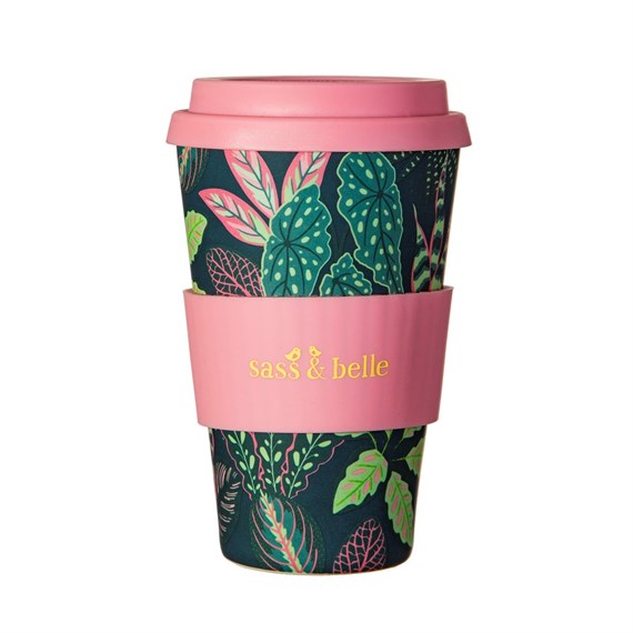 Variegated Leaves Bamboo Coffee Cup