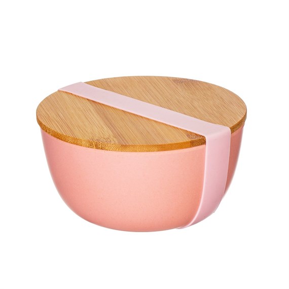 Pink Bamboo Bowl With Lid
