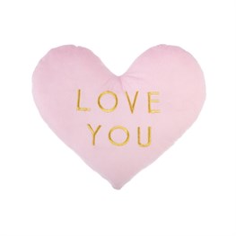 Love You Pastel Pink Heart Shaped Cushion