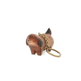 Sausage Dog Wooden Keyring