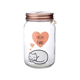 Cutie Cat Treat Fund Money Jar