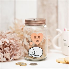 Cutie Cat Treat Fund Money Jar