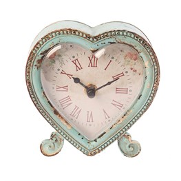 Boudoir Heart Clock Duck Egg