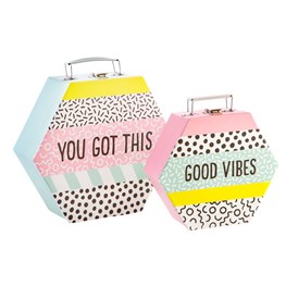 Set of 2 Modern Memphis Suitcases