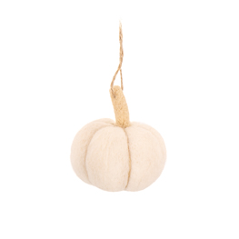 White Felt Pumpkin Hanging Decoration