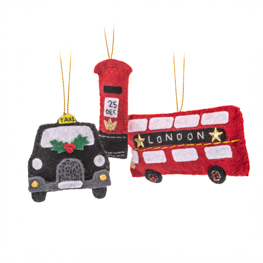 London Flat Felt Hanging Decorations - Set 3
