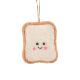 Slice of Bread with Face Felt Decoration