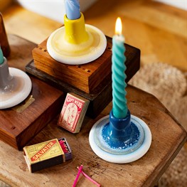 Mojave Glaze Blue Candle Holder
