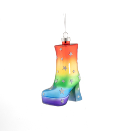 Rainbow Platform Boot Shaped Bauble