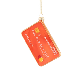 Santa's Christmas Shopping Card Shaped Bauble
