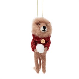 Jungle Fun Christmas Snowball Lion Hanging Felt Decoration