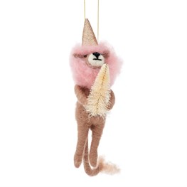 Wonderland Pink Lion Hanging Felt Decoration