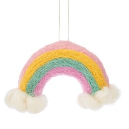 Wonderland Rainbow and Clouds Hanging Felt Decoration