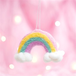 Wonderland Rainbow and Clouds Hanging Felt Decoration