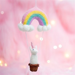 Wonderland Rainbow Unicorn Hanging Felt Decoration