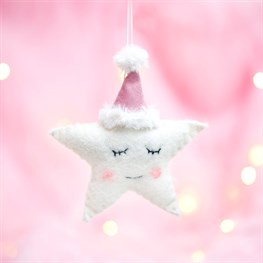 Sleeping Star Hanging Felt Decoration