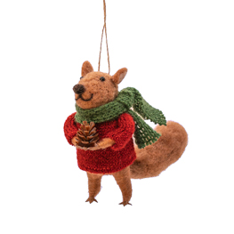 Squirrel in a Jumper Felt Decoration