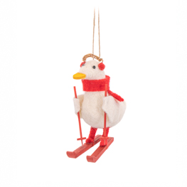 Skiing Goose Felt Decoration