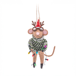 Christmas Party Mouse Felt Decoration