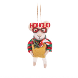 Tree Decorating Mouse Felt Decoration