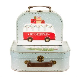 Christmas Camper Van Suitcases - Set of 2