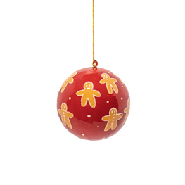 Gingerbread Man Papier Mache Bauble