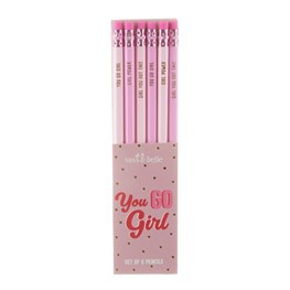 Set of 6 Girl Power Pencils