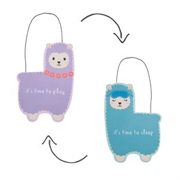 Little Llama Sleep Time Reversible Hanging Door Plaque