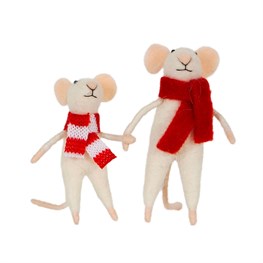 Family Christmas Mice Felt Standing Decoration
