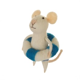 Beach Fun Rubber Ring Mouse Standing Felt Decoration