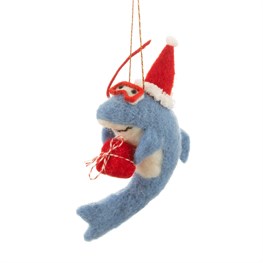 Beach Fun Christmas Shark Hanging Felt Decoration