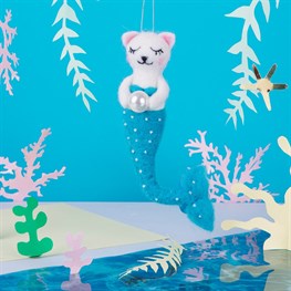 Wonderland Cat Purrmaid Hanging Felt Decoration