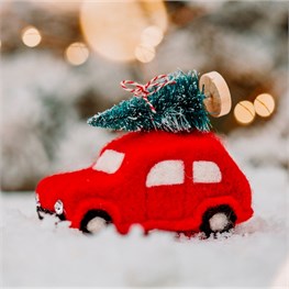 Traditional Christmas Car Hanging Felt Decoration