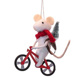 Bicycle Delivery Mouse Felt Decoration