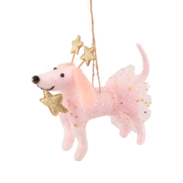 Fairy Sausage Dog Felt Decoration