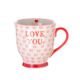 Love You Valentines Hearts Mug