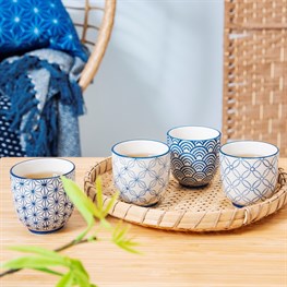 Sashiko Pattern Cups Assorted