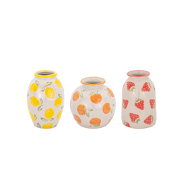 Fruit Stamped Mini Vases - Assorted