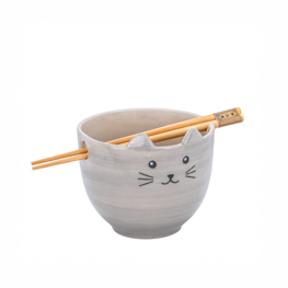 Cat Noodle Bowl - With Chopsticks
