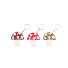 Mushroom Fabric Keyrings - Assorted