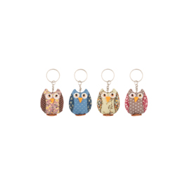 Owl Fabric Keyring Assorted