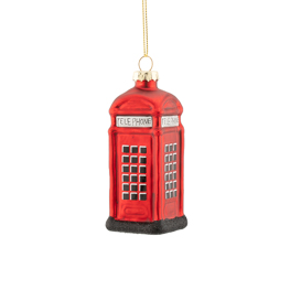 Red Telephone Box Shaped Bauble
