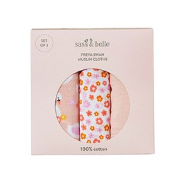 Freya Swan Muslin Cloths - Set of 3