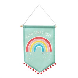 Chasing Rainbow Banner Flag with Pom Pom