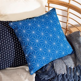 Stitch Print Blue Cushion