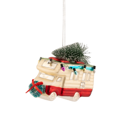 Camper Van with Christmas Tree Shaped Bauble
