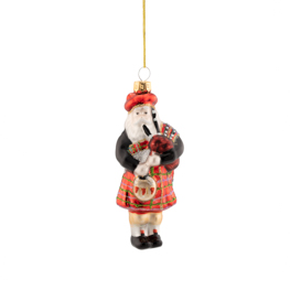 Bagpipe Santa Shaped Bauble